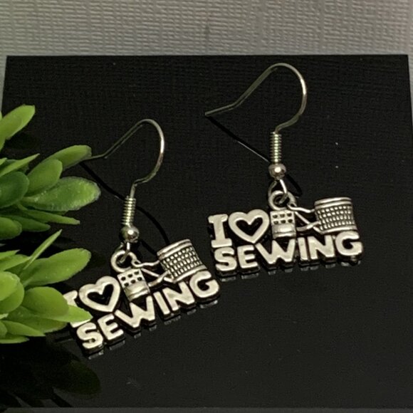 Sewing Earrings, Sewing Jewelry, Gift Idea, Sewing, Mother's Day Gift, Quilting - Picture 4 of 4